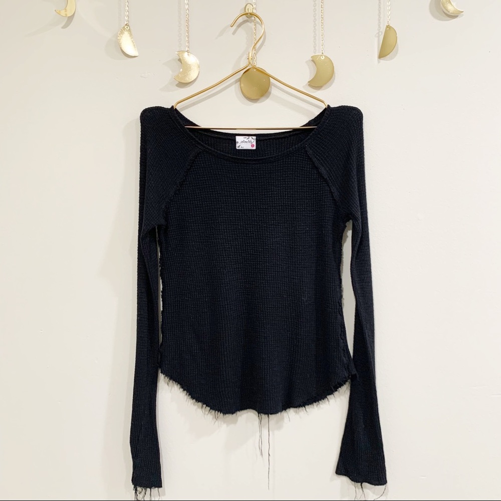 Intimately Free People. Long Sleeves Black Top. SP